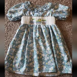 Marie Nicole Smocked Easter Dress Baby XS 18-24 Mos Used